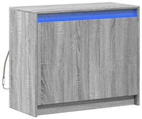 szürke sonoma szerelt fa tálalószekrény LED-del 72 x 34 x 61 cm