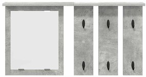 Fali Kabáthorog polcokkal Beton szürke 85 x 10 x 45 cm Faanyag