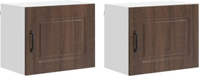 vidaXL Konyhaszekrény Kalmar 2 pcs Barna Tölgy 50 x 31 x 40 cm Faanyag
