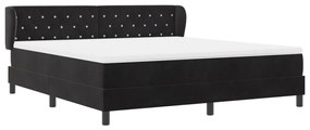 Boxspringágy Matrac Készlettel Fekete 180x200 cm Bársony