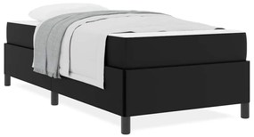 Ágykeret matraccal matracmal Fekete 90 x 190 cm Műbőr