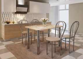 Nizza 4 személyes étkezőszett 120 x 70cm, Sonoma 4 étkezőszékkel N