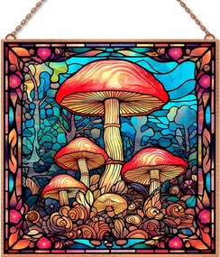 Mushrooms üvegkép, falikép