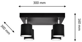 Spotlámpa PUNTA 4xGX53/10W/230V fekete
