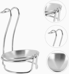 Konyhai edénytartó állvány Tállal, ezüst fém állvány