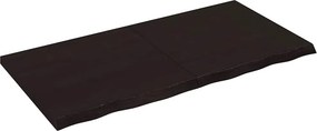 vidaXL sötétbarna kezelt tömör fa fürdőszobai pult 120x60x(2-4) cm
