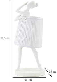 Fehér asztali lámpa textil búrával (magasság 62,5 cm) Ballet – Mauro Ferretti