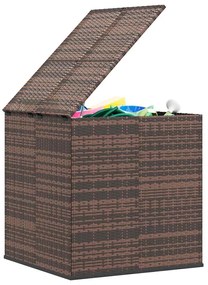 barna polyrattan kerti párnatartó doboz 100 x 97,5 x 104 cm