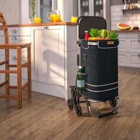 Jurhan COMFORT bevásárlótáska lépcsőjáró kerekekkel, 50l, fekete