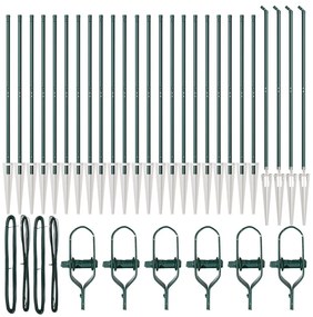 Kerítési oszlopok spikkal 26 db Ø32 mm 180 cm Horganyzott acél