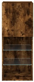 füstös tölgy színű TV-szekrény LED lámpákkal 40,5 x 30 x 102 cm