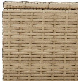 vegyes bézs polyrattan kerti tárolóláda kerekekkel 190 L