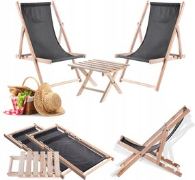 Fa Kerti Napozóágy Összecsukható Napozóágy 2db Asztal Lengyel Gyártó