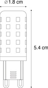 5 darabos G9 LED izzókészlet átlátszó 2W 370 lm 3000K