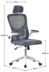 Irodai szék Matago (szürke + fehér) . 1097086