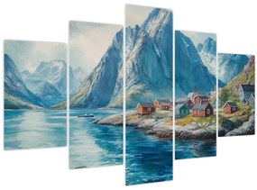 Kép - Norvég falu (150x105 cm)