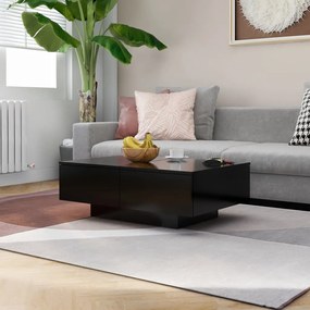 Fekete szerelt fa dohányzóasztal 90 x 60 x 31 cm