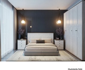 Ágy ágyráccsal, 160x200, canyon fenyő/sonoma trüffel tölgy, TEINA