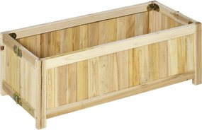 Outsunny Összecsukható Fa Virágtartó Kertvédő Ágy 4 Lábbal Zöldségek és Virágok Növesztésére Kültérre Teraszra 70x30x25 cm Természetes | Aosom