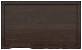 sötétbarna kezelt tömör fa fürdőszobai pult 100x60x(2-4) cm