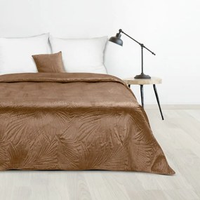 Luiz4 bársony ágytakaró pálmalevél mintával Téglavörös 170x210 cm