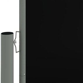 fekete behúzható oldalsó napellenző 200 x 1200 cm