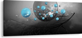 Kép- világos kék absztrakt gömbök (120x50 cm)