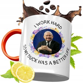 Narancssárga Bögre A Pis Elnökétől Jaroslaw Kaczynski fényképes nyomtatással