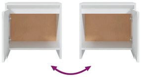 vidaXL 2 db fehér szerelt fa éjjeliszekrény 45x34x44,5 cm