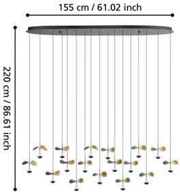 Eglo 390343 - LED Dimmelhető csillár zsinóron DRACERA 17xLED/2,3W/230V 3000K