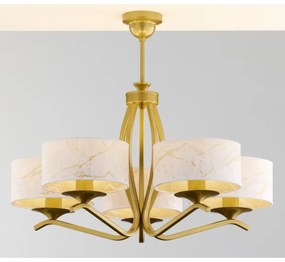 Jupiter 2110 - Rudas csillár KASZMIR 5xE27/15W/230V fehér/arany/márványmintás