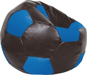 Mega Ball babzsákfotel - műbőr - barna/kék - 400 liter R