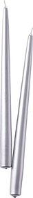 TWIN FLAME gyertya 31cm 2 db , ezüst
