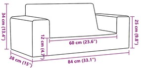 kétszemélyes krémszínű puha plüss gyerekkanapé