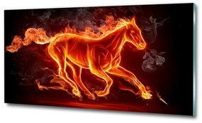 Üvegkép A ló a lángok osh-11746508