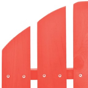 piros tömör fenyőfa kerti Adirondack szék zsámollyal