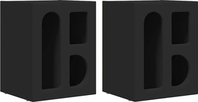 vidaXL Éjjeli asztal 2 pcs Fekete 40 x 35 x 50 cm Faanyag