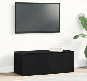 TV szekrény Fekete Tölgy 80x34x30 cm Mérnöki Fa