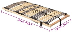 Elektromos lamellás ágykeret – 39 lammella, 7 zóna, 100 x 190 cm