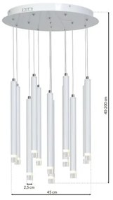 LED Csillár zsinóron ALBA 12xLED/1W/230V fehér