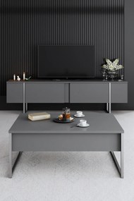 Dohányzóasztal Luxe - Anthracite, Silver