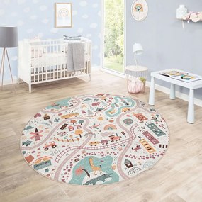Mosható gyerek játszószőnyeg ø150 cm Furry World – Mila Home