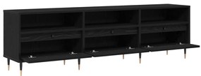 TV szekrény fekete tölgy 150x30x44.5 cm szerelt fa