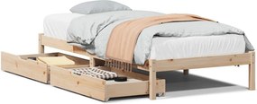 vidaXL tömör fenyőfa ágy matrac nélkül 75 x 190 cm