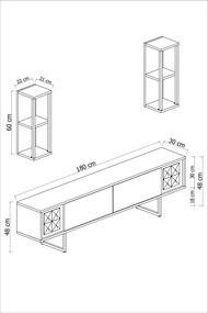 TV szekrény Chrome Line - Walnut, Black