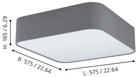 Eglo 99092 - Mennyezeti lámpa PASTERI SQUARE 5xE27/25W/230V