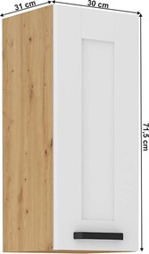 Felső szekrény, fehér/artisan tölgy, LULA 30 G-72 1F