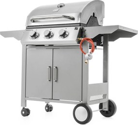OKLAHOMA BBQ gázgrill, 3 égővel, nyomáscsökkentő szeleppel, ezüst Penta CZ