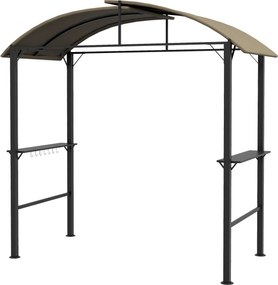 Outsunny 1.1 x 2.3m BBQ Grill Pavilon Horgokkal, Vízálló Kertipavilon Poliészter Tetővel, 2 Oldalsó Polccal, 100 cm-ig Terjedő Grillekhez | Aosom