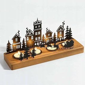 GyertyatartĂł KarĂĄcsonyi AsztaldekorĂĄciĂł 28x12,5x8cm